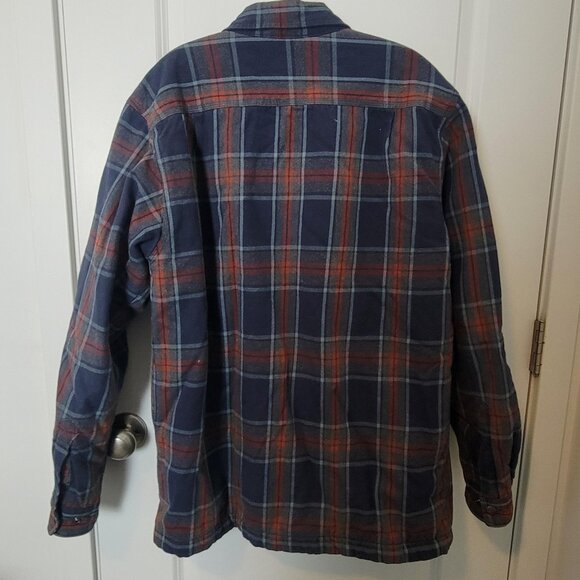 Carhartt Mens M Med Hubbard Sherpa Fleece Lined Red Plaid Flannel Shirt Jacket - Picture 5 of 7